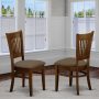 East West Furniture Vancouver 37" Fabric Dining Chairs in Espresso (Set of 2) - Image 1