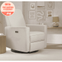 Evolur Harlow Deluxe Upholstered Plush Seating Glider Swivel, Power Recliner with USB Port, Greenguard Gold Certified, Glider Chair for Nursery, Mystic Gray - Image 1