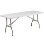 Flash Furniture Elon 6' Rectangular All-Occasion Plastic Event Folding Table, White - Image 1