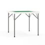 Flash Furniture Silas 34.5" Square Folding Card Table with Felt Surface and Cup Holders, White/Green - Image 1