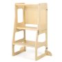 3-in-1 Foldable Kitchen Standing Tower for Toddlers with Chalkboard - Image 1