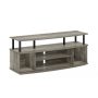 Furinno JAYA Large Entertainment Center Hold up to 55-IN TV, White/Black - Image 1