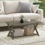 Furinno Simplistic Criss-Crossed Coffee Table, French Oak - Image 1