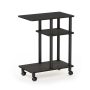 Furinno Turn-N-Tube U Shape Sofa Side Table with Casters, Espresso/Black - Image 1