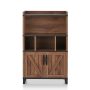 Furniture of America Tusca Rustic Wood Multi-Storage Sideboard Buffet, Distressed Walnut - Image 1