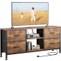 GIKPAL 4 Drawer Dresser TV Stand, Dressers for Bedroom Up to 50" TV Stand Chest of Drawers, Brown - Image 1