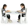 Gymax Kids Table & 2 Chairs Set Toddler Activity Play Dining Study Desk Baby Gift White - Image 1