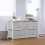 HomGarden Modern 5-Drawer Storage Dresser, Wide Chest Fabric Organizer Furniture Light Gray - Image 1