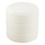 HomePop Upholstered Round Ottoman - Cream Boucle - Image 1