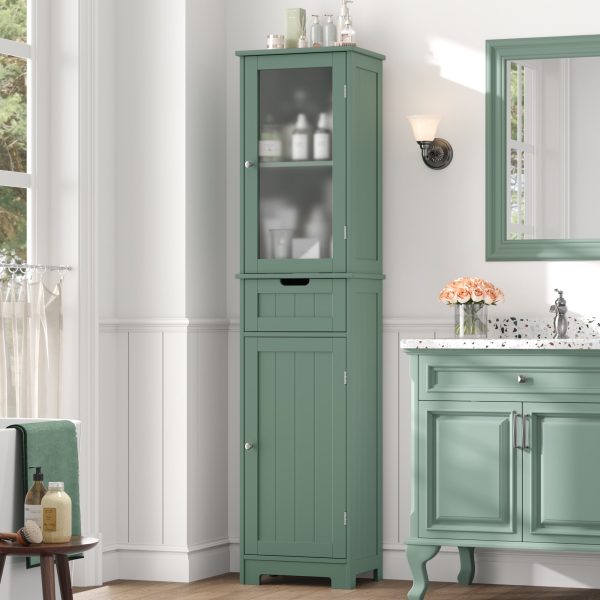 Homfa-Bathroom-Storage-Cabinet-Linen-Cabinet-Narrow-Tall-Cabinet-Storage-Tower-with-Door-and-Drawer-Green_f04f172d-2f51-4e06-8853-5271fe9ce577.5115af21beb0fdd7e2b45a53bd86c0bc.jpg