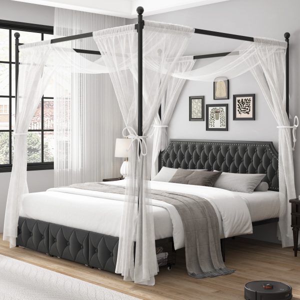 Homfa-King-Canopy-Bed-Frame-Bedroom-Drawer-Modern-Platform-Bed-Button-Tufted-Upholstered-Headboard-Canopy-Bed-Curtain-Included-Dark-Gray_8f50049f-5a38-4077-a59d-4fccd05bfcb3.36e65f4497f851c498e0fcbe2b59f7e2.jpg