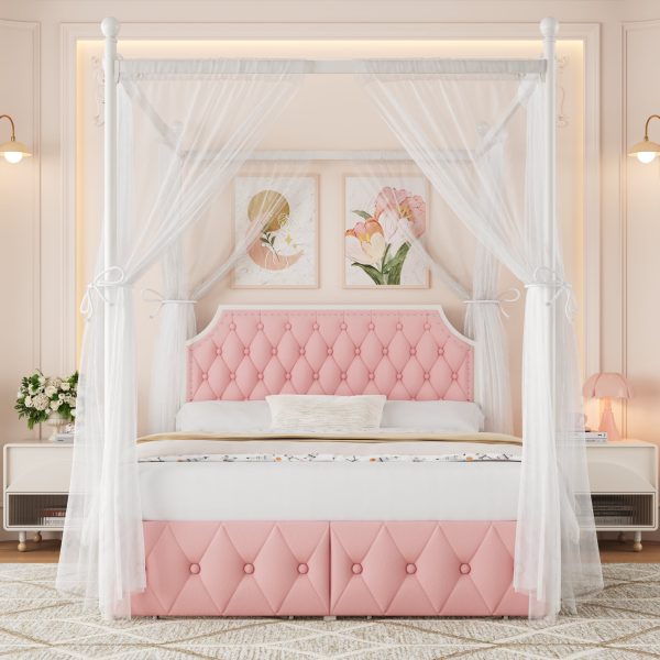 Homfa-Queen-Size-Upholstered-Canopy-Bed-Frame-for-Bedroom-2-Storage-Drawers-Platform-Bed-Canopy-Bed-Curtain-Not-Included-Pink_cbd4af2c-17d1-4832-b5fd-738f88a868dd.9c3d002652e1a079849bd0b3d9fec19b.jpg