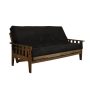 Kodiak Furniture Tucson Frame with Suede Fabric Mattress in Black/Walnut - Image 1