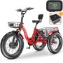 Lilypelle Electric Tricycle for Adults, 45miles Long Range, 500W(Peak Power 750W) 48V 15AH Step-Thru Electric Trike, with 20"x4" Fat Tire - Image 1
