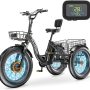 Lilypelle Electric Trike for Adults,15.5MPH 500W 48V 14.5Ah Lithium Battery , 7-Speed Aluminum Ebike 3 Wheels Bike with Front&Rear Baskets,20x4in Fat Tire E-Trike - Image 1