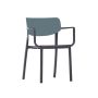 Patio Dining Armchair - Stackable - Set of 4 - Black/Light Blue - Image 1