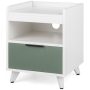 Modern Nightstand with LED Lights Sliding Drawer and Open Compartment - Image 1