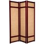 Red Lantern 6 ft. Tall Jute Shoji Screen - 3 Panel - Rosewood - Image 1