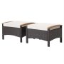 Set of 2 Wicker Patio Ottoman Fade-Resistant Foot Rest with Cushion - Image 1