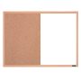 Quartet Combination Board, 17" x 23", Dry-Erase & Cork Surface, Oak Finish Frame - Image 1
