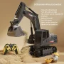 Alloy Remote Control Excavator Toy Car with Lights Sound Effect Electric Excavator Automobile Engineering Vehicle Children Gifts - Image 1