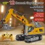 Alloy Remote Control Excavator Toy Car with Lights Sound Effect Electric Excavator Automobile Engineering Vehicle Children Gifts - Image 1