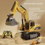 Alloy Remote Control Excavator Toy Car with Lights Sound Effect Electric Excavator Automobile Engineering Vehicle Children Gifts - Image 1
