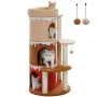 Cat Tree Cat Condos for Large Cats, Cat Tower House with Large Top Perch and Sisal Covered Scratching Posts for Indoor Cats Gift - Image 1