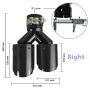 1 Pcs Universal Car Carbon Fibre Tail Throat Length Black Y-Shaped Double Out Twill Glossy Exhaust Muffler Tip - Image 1