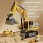 Alloy Remote Control Excavator Toy Car with Lights Sound Effect Electric Excavator Automobile Engineering Vehicle Children Gifts - Image 1