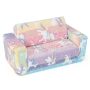 2-in-1 Flip Out Kids Sofa Chair with Detachable Flannel Fabric Cover and Glowing Patterns - Image 1