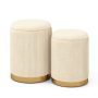 Velvet/Linen Fabric Storage Ottoman Set of 2 - Image 1