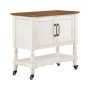The Pioneer Woman Two-Tone Kitchen Cart Made With Solid Wood Frame, White - Image 1
