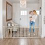 Toddleroo by North States 60"-103" Extra-Wide Swing Baby Safety Gate, Natural Wood - Image 1
