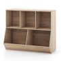 5-Cube Wooden Kids Toy Storage Organizer with Anti-Tipping Kits - Image 1