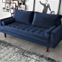 Uspridefurniture Velvet Back Support Mac Sofa, Space Blue - Image 1