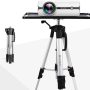 VANKYO Aluminum Tripod Projector Stand, Adjustable Laptop Stand, Multi-Function Stand, Computer Stand Adjustable Height 17'' to 46'' for Laptop with Plate and Carrying Bag (Silver) - Image 1