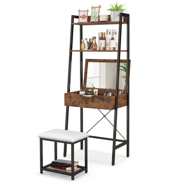 Vanity_Table_Set_Flip_Top_Mirror_Ladder_Storage_Shelf_Brown-3.jpg