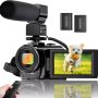 Video Camera Camcorder for Youtube Digital Camera Recorder FHD 1080P 24.0MP 16X Digital Camcorder with Mic and 2 Batteries - Image 1