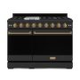 48 in. Wide 7 Burner Gordon Ramsay Series by Thor Kitchen 6.8 Cu. Ft Freestanding Gas Range with Bronze Hardware - Black - Image 1