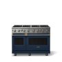 Viking - 48 in. Wide 8 Burner Pro 5 Series 6.1 Cu. Ft. Freestanding Gas Convection Range - Slate Blue w. Brushed Brass - Slate Blue - Image 1