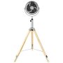Retro Tripod Style 10 in. 3 fan speeds Pedestal Fan in Silver with Adjustable Height and Multi Wide Angle Adjustment - Image 1