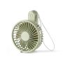 Portable Handheld 1200mAh Battery USB Rechargeable 4 in. 3 Fan Speeds Desk Fan in Green w/Lanyard, Quiet and Strong Wind - Image 1