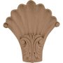 2 in. x 5-1/4 in. x 6-1/2 in. Unfinished Wood Alder Medium Acanthus in Shell Corbel - Image 1