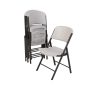 Almond Plastic Seat Outdoor Safe Plastic Folding Chair (Set of 4) - Image 1