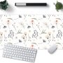 armdgodx White Flowers & Grass Mouse Pad, White - Image 1