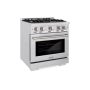 ZLINE - 30 in. 4.2 cu. ft. Freestanding Select Gas Range with 4 Burners and Convection Oven - Satin Stainless Steel - Image 1