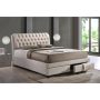 Ainge Transitional Beige Fabric Upholstered King Size Bed - Image 1