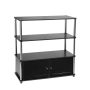 Designs2Go 35 in. Black Particle Board TV Stand 37 in. with Doors - Image 1