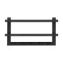29 in. W White MDF 2-Tier Floating Decorative Wall Shelf with Hooks and Ledges - Image 1